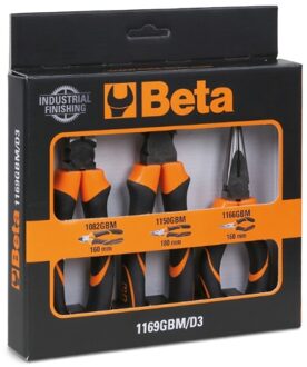 Beta 1169GBM/D3 Tangenset bestaande uit een combinatietang | een lange punttang en een zijkniptang. Twee componenten handgreep | industriële afwerking