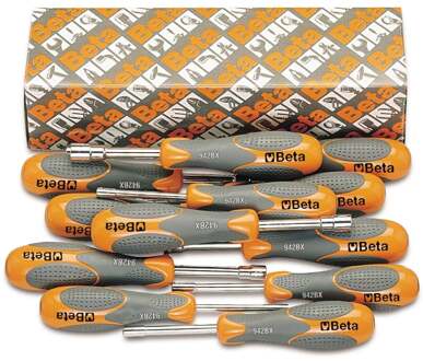 Beta 12-delige set dopschroevendraaiers met twee-componenten handgreep, korte uitvoering (art. 942BX) 942BX/S12 - 009420030