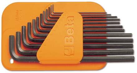 Beta 12-delige set haakse inbussleutels, lange uitvoering gebruneerd (art. 96L) met support 96L/SC12 - 000960929