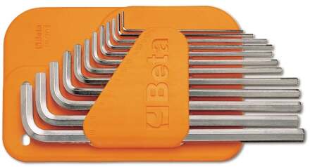Beta 12-delige set haakse inbussleutels, lange uitvoering verchroomd (art. 96LC) 96LC/SC12 - 000960337