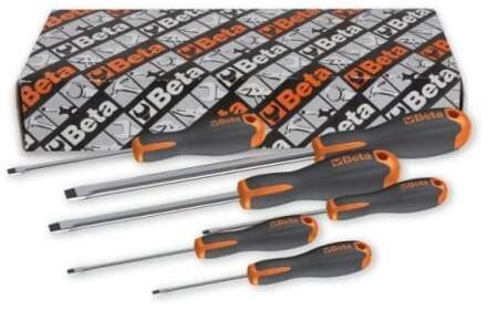 Beta 1201E/S6 6-delig set Evox schroevendraaiers voor sleufschroeven - 012011206 - 012011206
