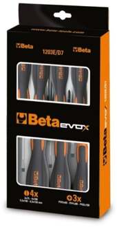 Beta 1203E/D8 Set van Evox schroevendraaiers PH/Sleuf | 8-delig - 012031008