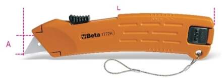 Beta 1772H-HS Universeel mes met uitschuifbaar lemmet | geleverd met extra messen H-SAFE - 017724029 017724029