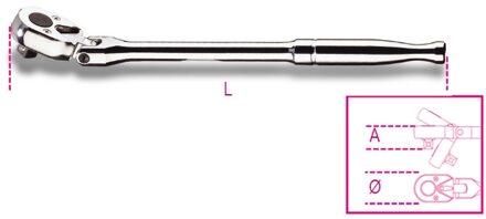 Beta 3/8" omschakelbare ratel met metalen handgreep en kniegewricht 910M/56 - 009100887