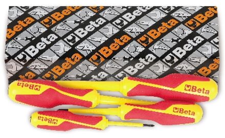 Beta 4-delige set geïsoleerde schroevendraaiers voor Pozidriv®-Supadriv® kruiskop schroeven (art. 1279MQ) 1279MQ/S4 - 012790751