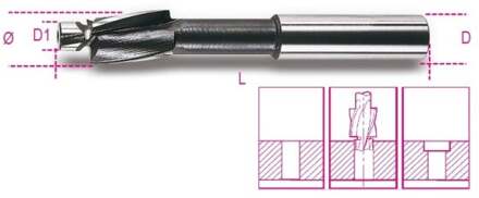 Beta 421 5 Verzinkboren met geleiderpin | fijne spoed | vervaardigd uit HSS - 004210005 004210005