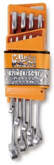 Beta 42INOX/SC9 Ringsteeksleutelset | RVS | 9-Delig | 8 - 19 mm | + Houder - 000420387