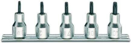 Beta 5-delige set dopsleutels voor Tamper Resistant Torx® schroeven (art. 920RTX) met support 920RTX/SB5 - 009200378