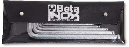 Beta 6-delig set van haakse zeskant stiftsleutel, vervaardigd uit roestvaststaal, in etui 96BPINOX/B6 - 000961455