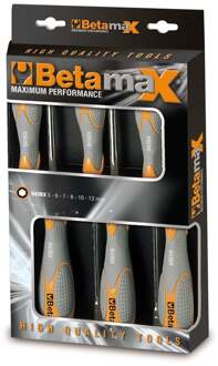 Beta 6-delige set dopschroevendraaiers met twee-componenten handgreep, lange uitvoering (art. 943BX) 943BX/D6 - 009430026