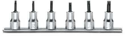 Beta 6-delige set schroevendraaierdoppen voor Torx® schroeven (art. 910TX) met support 910TX/SB6 - 009100530