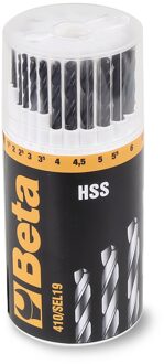 Beta 6-delige set spiraalboren, korte uitvoering HSS gewalst (art. 410) 410/SEL19 - 004100418