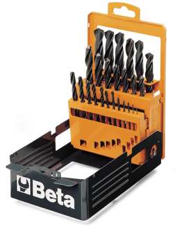 Beta 6-delige set spiraalboren, korte uitvoering HSS gewalst (art. 410) in kistje 410/SP19 - 004100419