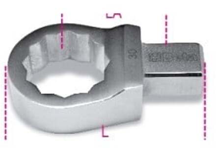 Beta 653 9X12-7 Insteek ringsleutels voor momentsleutels | rechthoekige aansluiting - 006530007 006530007