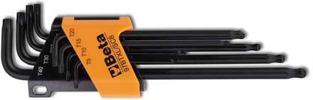Beta ?8-delig set haakse stiftsleutels, met Torx® profiel en kogelkop. Lange uitvoering. 97BTXL/SC8 - 000970364