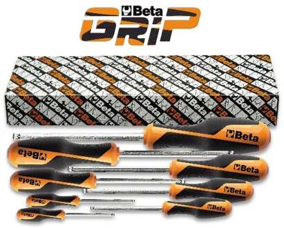 Beta 8-delig set schroevendraaiers, met zeskant en bolkop uiteinde (art. 1266BP) 1266BP/S8 - 012660308