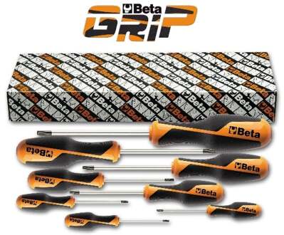 Beta 8-delig set schroevendraaiers voor Tamper Resistant Torx® schroeven, met handgreep (art. 1268RTX) 1268RTX/S8 - 012680307