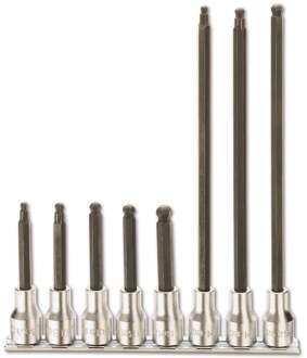 Beta 8-delige set dopsleutels met kogelkop aansluiting voor inbusschroeven (art. 920BP) met support 920BP/SB8 - 009200500