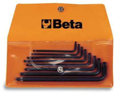 Beta 8-delige set haakse stiftsleutels met kogelkop en voor Torx® schroeven (art. 97BTX) in etui 97BTX/B8 - 000970159