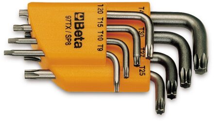 Beta 8-delige set haakse stiftsleutels voor Torx® schroeven (art. 97TX) met support 97TX/SC8 - 000970064