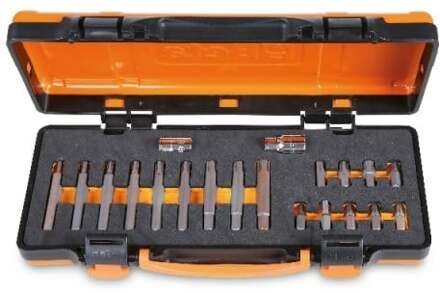 Beta 867/C20 Assortiment van 18 bits met RIBE® profiel | met 10 mm zeskant aansluiting en 2 toebehoren | in metalen kistje met zacht foam inleg