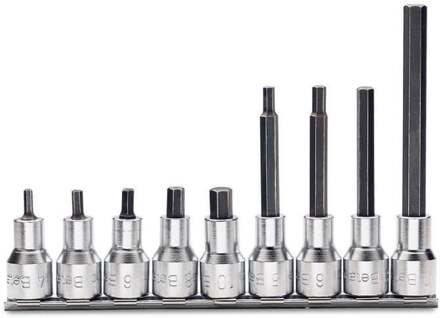 Beta 9-delige set schroevendraaierdoppen voor binnenzeskant schroeven (art. 920PE) met support 920PE/SB9 - 009200441