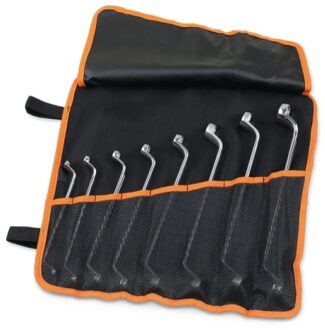 Beta 90/B8N Set van 8 dubbele ringsleutels diepgebogen in foudraal van duurzaam polyester - 000900156 000900156