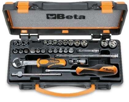 Beta 900/MC/C24 Doppendoos met 11 zeskant dopsleutels | 13 gekleurde schroevendraaierdoppen en 6 toebehoren - 009002960 009002960