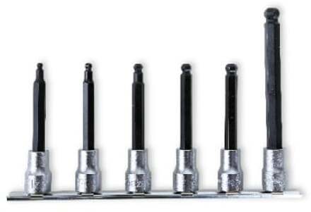 Beta 910BP/SB6L Set van dopsleutels met kogelkop voor binnenzeskant schoeven | 3/8" aansluiting | verchroomd - 009100596 009100596