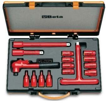 Beta 910MQ/C16 8 twaalfkant dopsleutels | 4 binnenzeskant schroevendraaierdoppen en 4 toebehoren - 009100917 009100917
