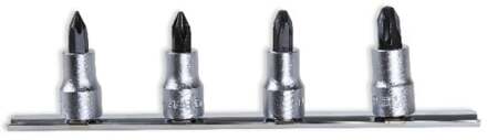 Beta 910PH/SB4 Set van schroevendraaierdoppen voor Phillips® kruiskopschroeven | 3/8" aansluiting | verchroomd - 009100478 009100478