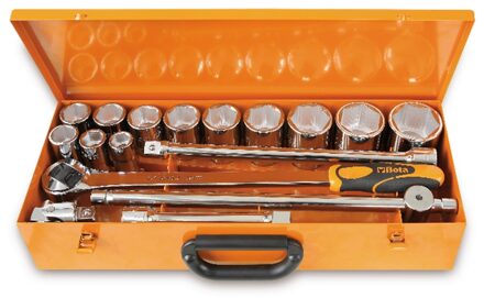 Beta 928A/C12 12 zeskant dopsleutels en 5 toebehoren in plaatstalen kist - 009280955