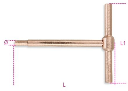 Beta 951BA 5 T-sleutel met zeskant profiel uiteinde | vonkvrij - 009510905 009510905