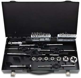 Beta Assortiment van HSS tappen en snijplaten, metrische draad, met toebehoren in metalen kist 447/C37 - 004470055
