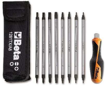 Beta Assortment of 8 reversible screwdrivers and 1 accessory in case 1281BG-TX/A8 - 012810530