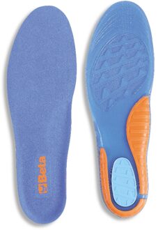 Beta BetaWORK Anatomisch gevormde inlegzolen vervaardigd uit TPR GEL met een hoog dempend effect, planitaire voetboog ondersteuning en hielkussen.