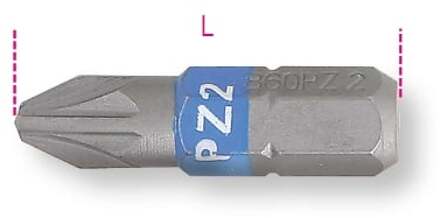 Beta Bits voor kruiskopschroeven met Pozidriv® - Supadriv® profiel, gekleurd 860PZ 2 - 008600325