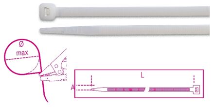 Beta Bmb0824-Nylon Bindstrips, Naturel Kleur - BMB0824