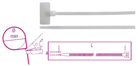 Beta Bmbt11125-Nylon Bindstrips Markeerlabel - BMBT11125