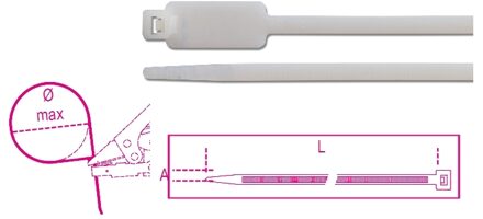 Beta Bmbt12248-Nylon Bindstrips Vertic. Label - BMBT12248