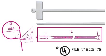 Beta Bmbt22025-Nylon Bindstrips Horizon.Label - BMBT22025