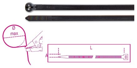 Beta Bmnl3048-Nylon Bindstrips Stalen Vertan. - BMNL3048