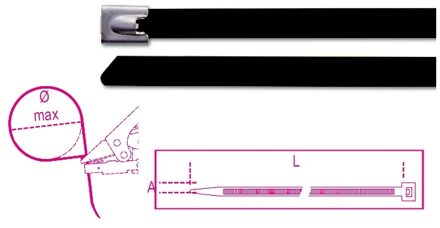 Beta Bmsc8479-Stalen Kabelbinders, Polyester - BMSC8479