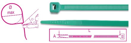 Beta Bmv2048-Kabelbinders Nylon, Groen - BMV2048