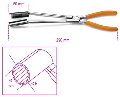 Beta Bougiekaptang, 15° gebogen bekken 1474L - 014740010