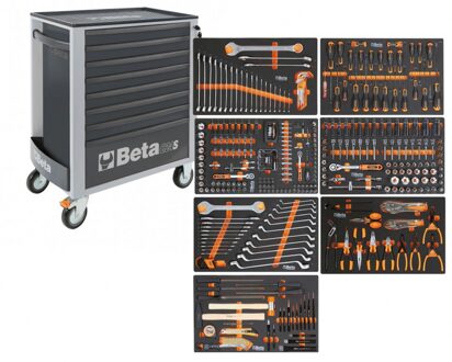 Beta BW 2400S G8/E-L Gereedschapswagen met 8 laden, gevuld met gereedschap | 398 Delig - 024006342