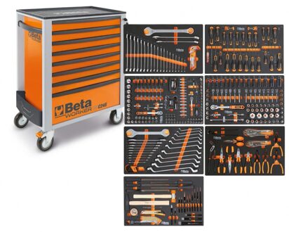 Beta BW 2400S O8/E-L Gereedschapswagen met 8 laden, gevuld met gereedschap | 398 Delig - 024006341
