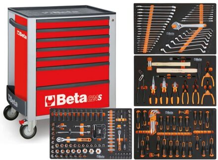 Beta BW 2400S R7/E-S Gereedschapswagen met 7 laden, gevuld met gereedschap | 240 Delig - 024006323