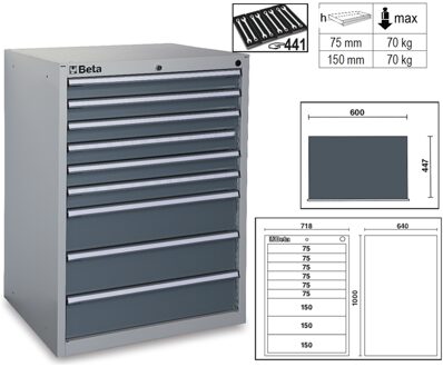 Beta C35/9Gm-Industrieel Ladenblok 9 Laden - 035000192