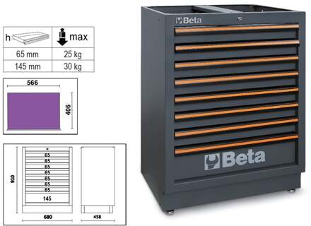 Beta C45Pro M8-Vaste Module Met 8 Laden - 045000238